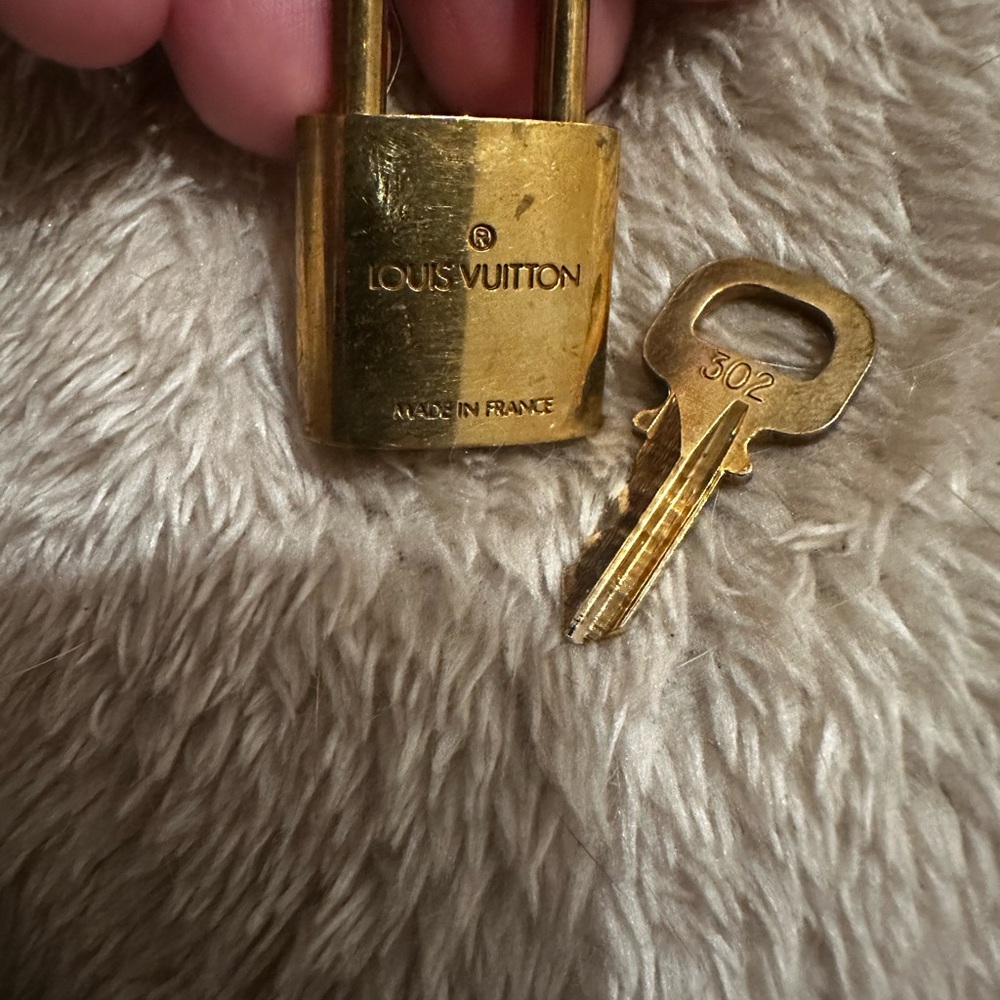 Louis Vuitton Gold and Silver Padlock with Key